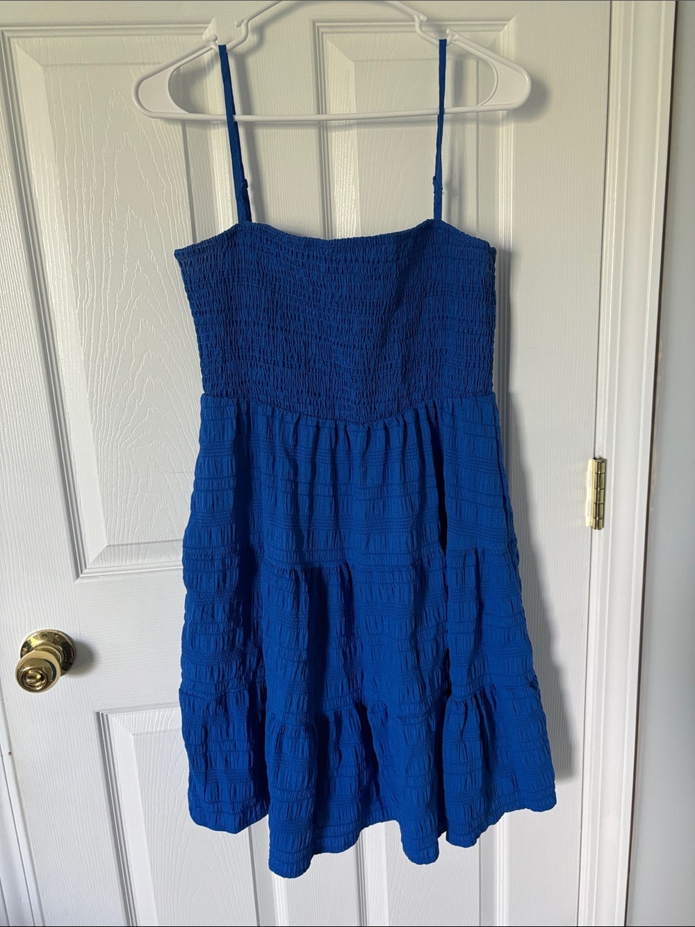 Blue Smocked Sundress - Sz L - Picture 3 of 3